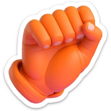 muscular strong hand floating on white background sticker