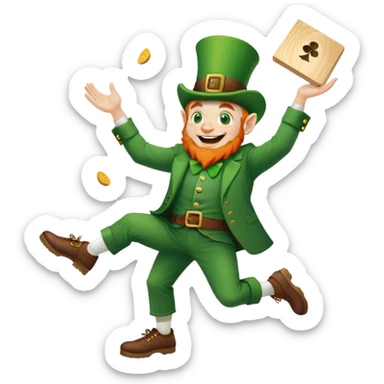 A leprechaun throwing cornhole bags sticker