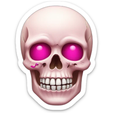 skull with pink nails sticker