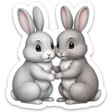two rabbits colllobrating sticker