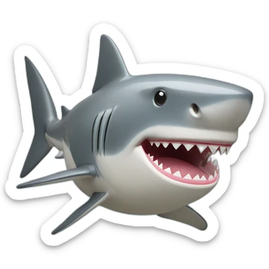 A shark in the shape of a piggy bank sticker