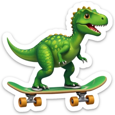 Dinosaur on a skateboard sticker