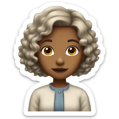 Short-haired wavy girl with a mole near her lip. sticker