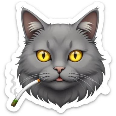 Make a nasty cat that smokes cat's weed sticker
