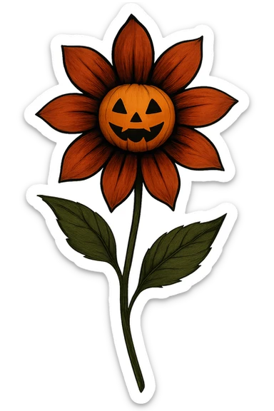 Halloween flower remove background, remove shadow sticker