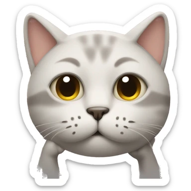 cat covering its eyes with its paws sticker