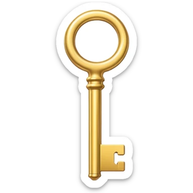 smooth golden key sticker