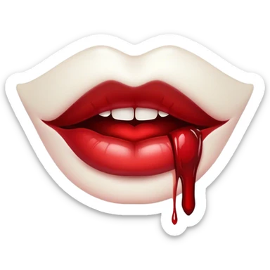 Vampire lips with blood sticker