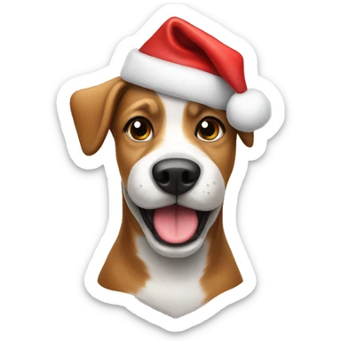 Dog with Christmas hat sticker