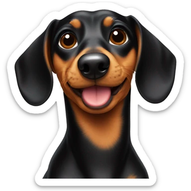Black and tan Dachshund blowing a kiss sticker