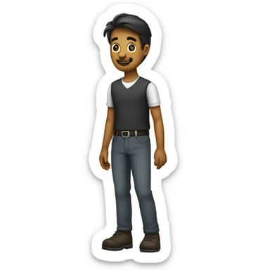 Pelon con pantalón muy ajustado sticker