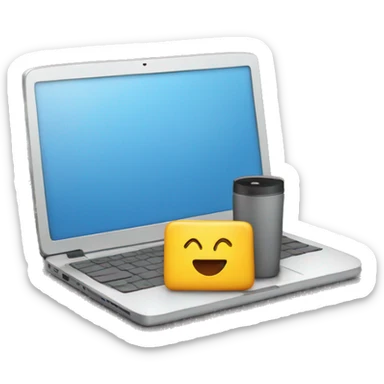 Smartphone with a laptop sticker