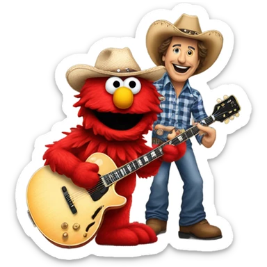 Elmo and Ted Nugent sticker