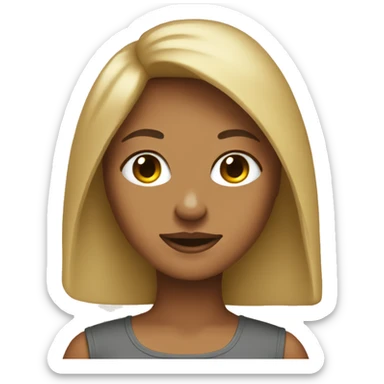 Tan skin girl with blonde wolfcut sticker
