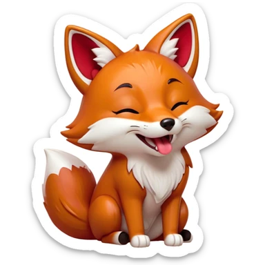 Cinematic Cute Yawning Fox Portrait Emoji, Head tilted slightly with a dramatic, wide-open yawn, showcasing a soft, velvety red Fur with subtle white accents, floppy ears slightly drooping, round amber eyes barely open in drowsy contentment, Simplified yet irresistibly adorable features, highly detailed, glowing with a soft, cozy glow, high shine, relaxed yet expressive, stylized with a touch of natural whimsy, bright and endearing, soft glowing outline, capturing the essence of a sleepy yet affectionate fox, so drowsy it feels like it could stretch right out of the screen and curl up for a nap! sticker