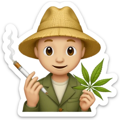 Funny animal with weed joint sticker