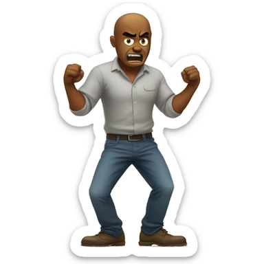 angry man stomping feet sticker