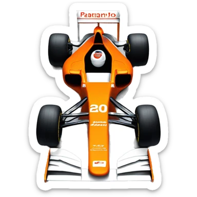 orange papaya coloured mclaren formula one car sticker