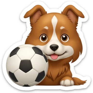 Dog with a soccerball sticker