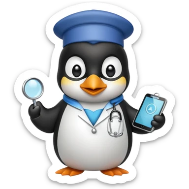doctor penguin sticker