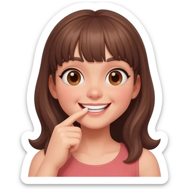 girl biting nail flirting sticker