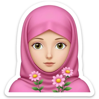 pink burka with flowers girl but with the face covered less the eyes sticker