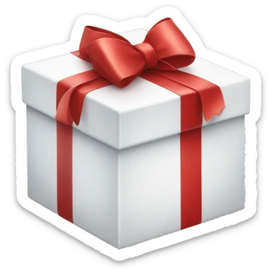 White box with red bow sticker