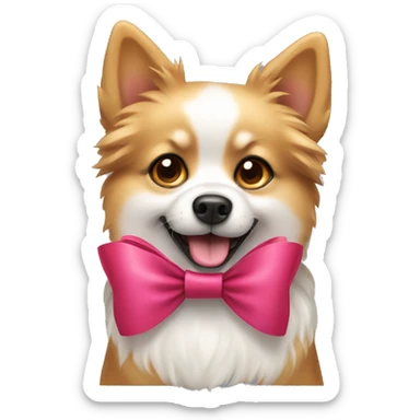 Spitz dog with bow sticker