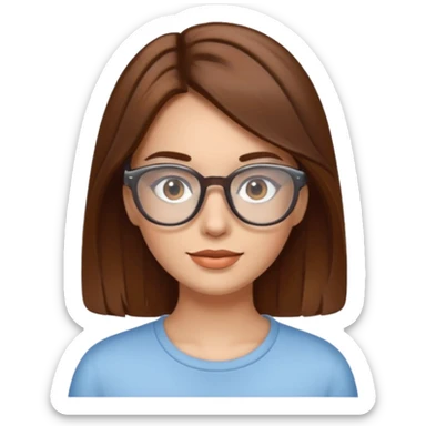 femme brune lunettes transparentes sticker