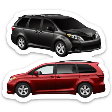 red toyota sienna wrecked against black chevy Camaro  sticker