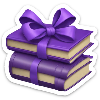 Purple books stick up together tide with a purple bow sticker