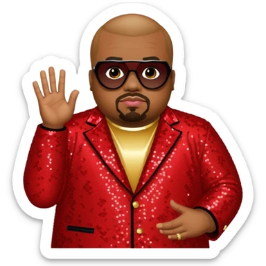 CeeLo Green with red sequin outfit sticker