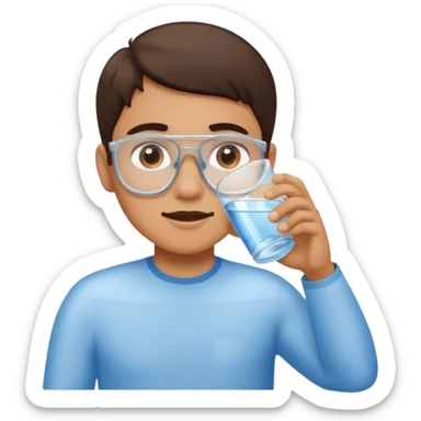 persona bebiendo agua sticker
