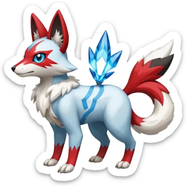 Meloetta-Zangoose-Lycanroc-Zeraora-Trico-Pokémon-Fakémon-fusion-hybrid-creature sticker