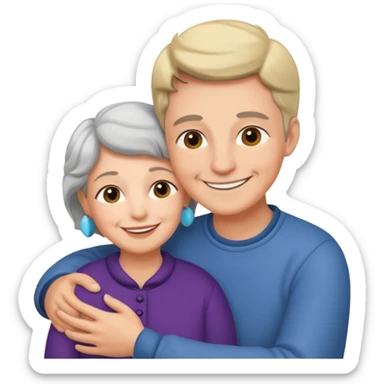 lo mismo que estas haciendo solo coloca alado de la abuela un hombre joven  sticker