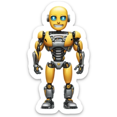 robot with 6 pack sticker