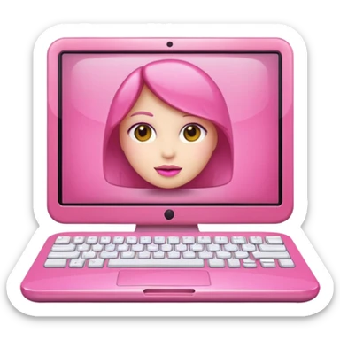 make a computer with very girly pink tones sticker