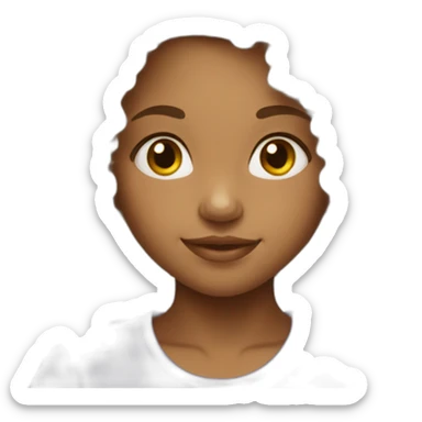 Mixed races girl with curly hair happy sticker