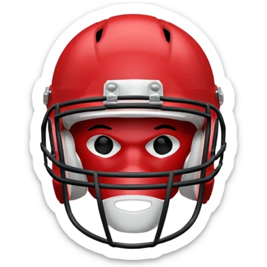 College football player helmet in light red color sticker