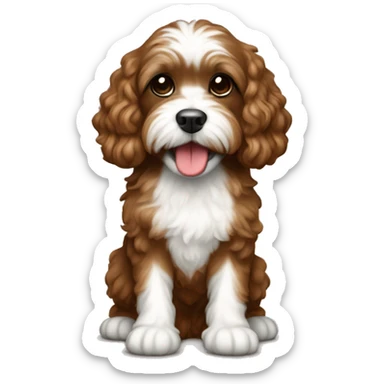 christmas brown cavapoo  sticker