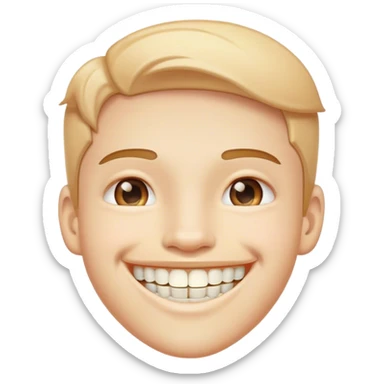 a smiling face with braces sticker