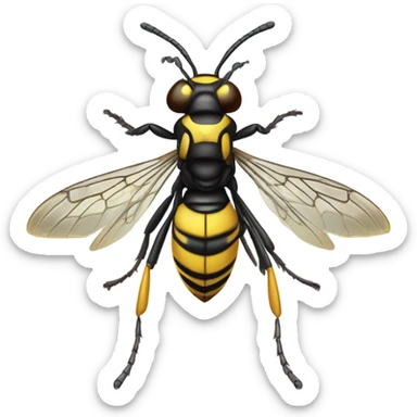 Realistic, scary wasp sticker
