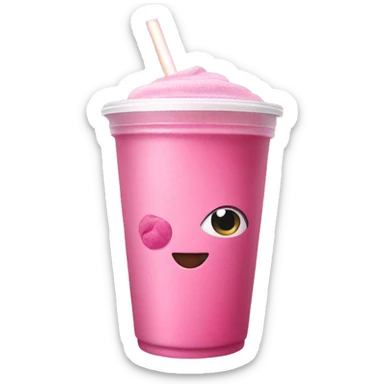  Pink smoothie in a takeaway cup sticker