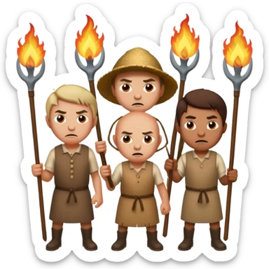 les villagois avec des fourches et des torches sticker