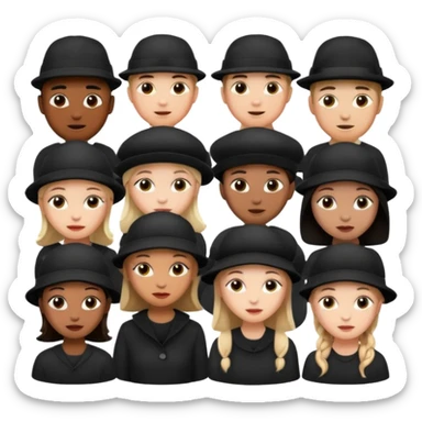 black hat wearing people sticker