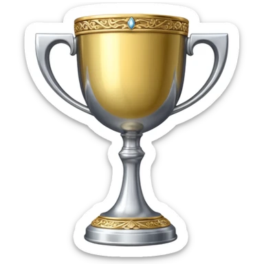 silver goblet trophy, front view, no text sticker