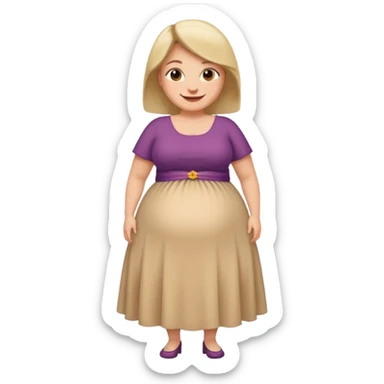 woman with very abnormally large belly sticker