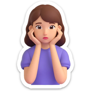 a sad teenage girl student  sticker