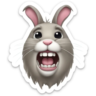 Bunny rabbit with messed up teeth sticker