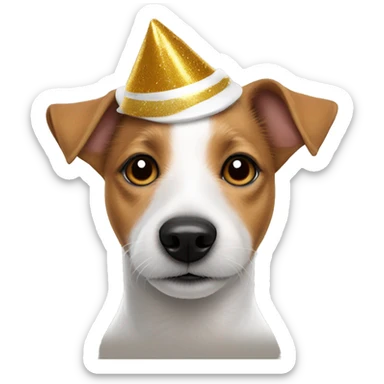 Jack Russell Terrier in a New Year's costume sticker